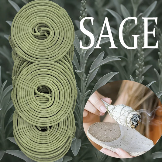 White Sage Spiral Incense Coils - Long-Lasting 2-Hour Burn (22-198 Pieces)