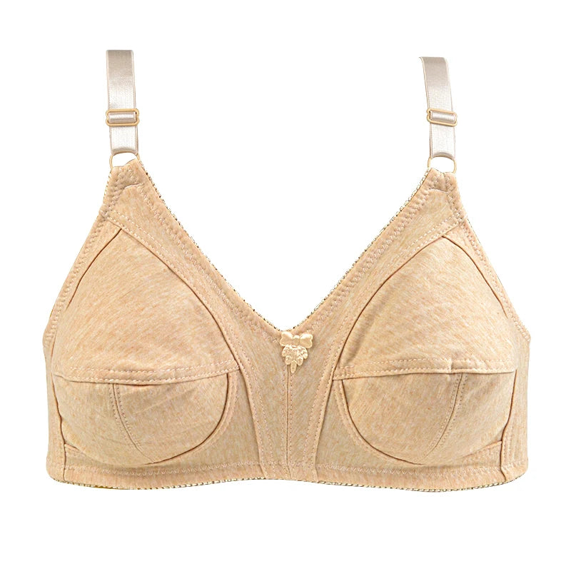 KING'S FAITH 2024 New Arrival Wireless Push-Up Bra – Cotton Thin Brassiere for Women, Big Size 46CD–48C