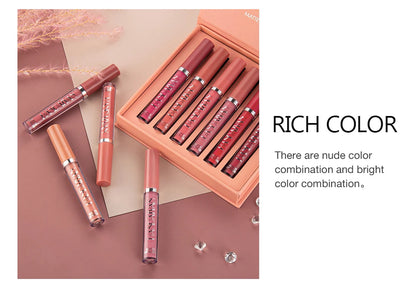 HANDAIYAN 6-Piece Liquid Lipstick Set - Long-Lasting Matte Lip Gloss Gift Box