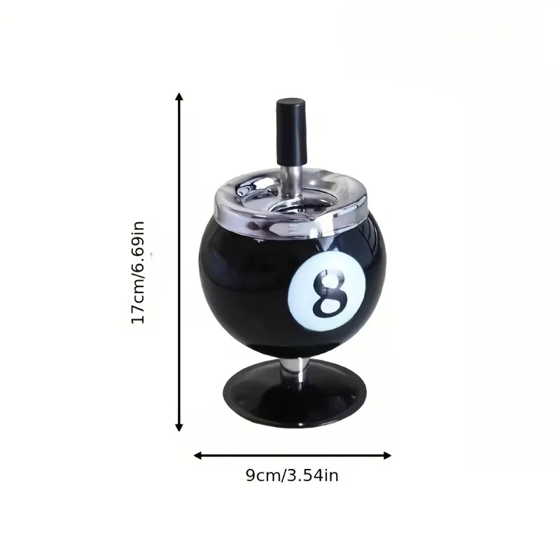 Pool Ball Ashtray With Lid – Anti-Fly Ash Desk Decoration Gift for Billiard Lovers
