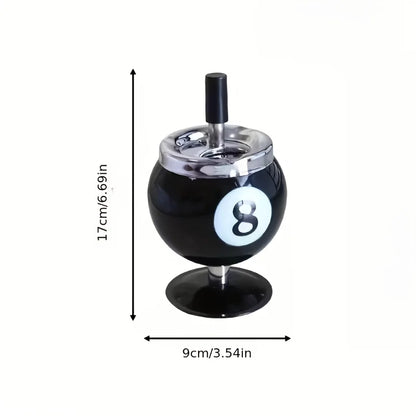 Pool Ball Ashtray With Lid – Anti-Fly Ash Desk Decoration Gift for Billiard Lovers