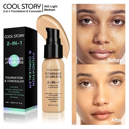 10 Color Lasting Face Foundation Cream Oil-Control Matte BB Cream Liquid Full Coverage Waterproof Hydrating Brighten Concealer - Shello's Creative Boutique