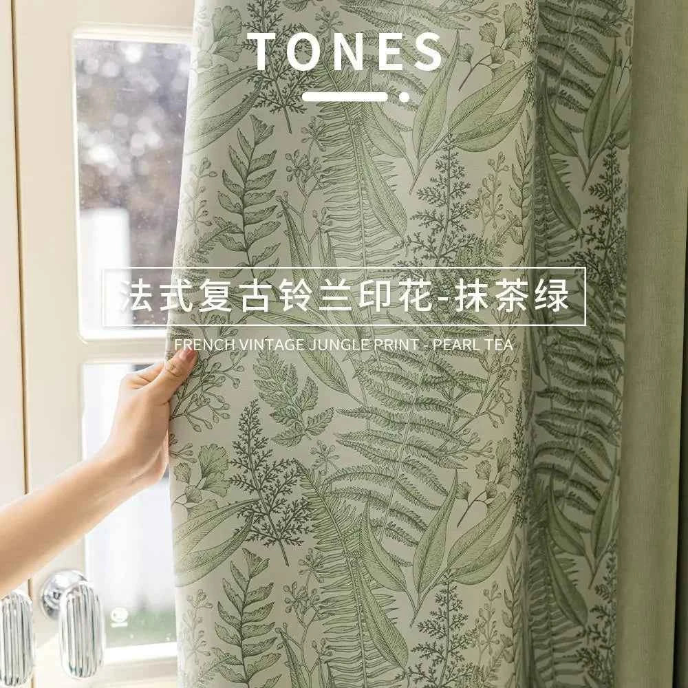 Custom Size French Spliced curtains for Living Room Bedroom Light Luxury Blackout Curtains Thickened Chenille White Tulle