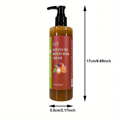 GZE Batana Oil Biotin Hair Cream Strong Hair Anti-Breakage Repair Split Ends Silky For Dry Hair