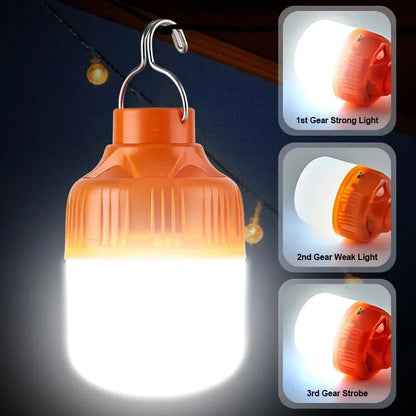 Outdoor USB Rechargeable LED Camping Lantern - Portable Emergency Light with Hook - Shello's Creative Boutique