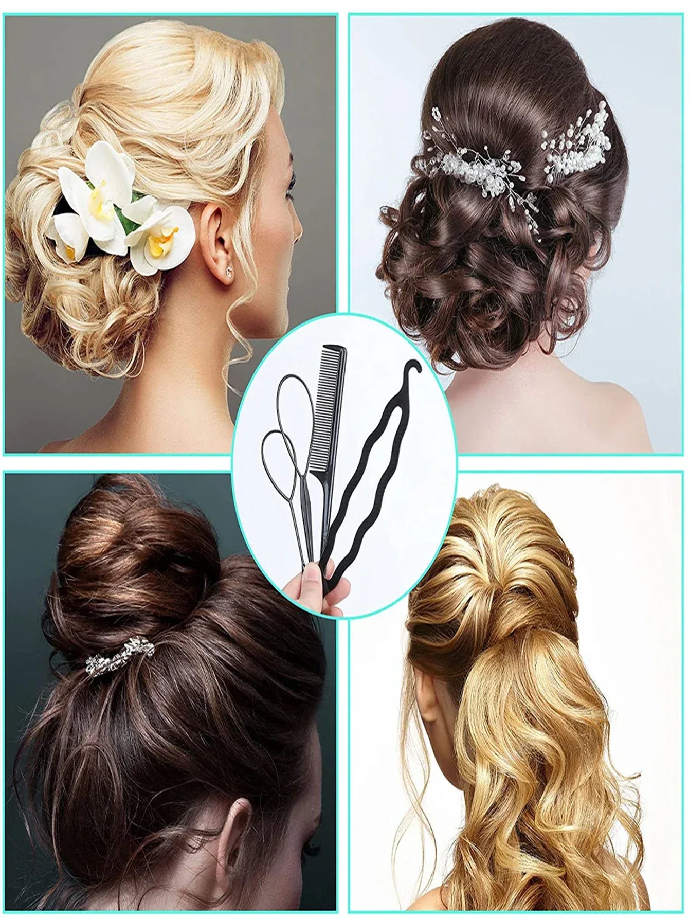 4-Piece Hair Braiding Tool Set - DIY Loop Styling Tools for Easy Braids - Shello's Creative Boutique