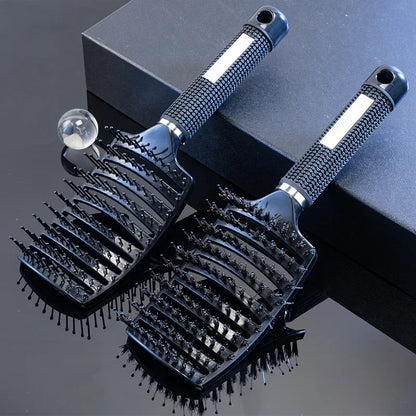 Detangling Hair Brush - Bristle & Nylon Scalp Massage Comb for Wet Curly Hair