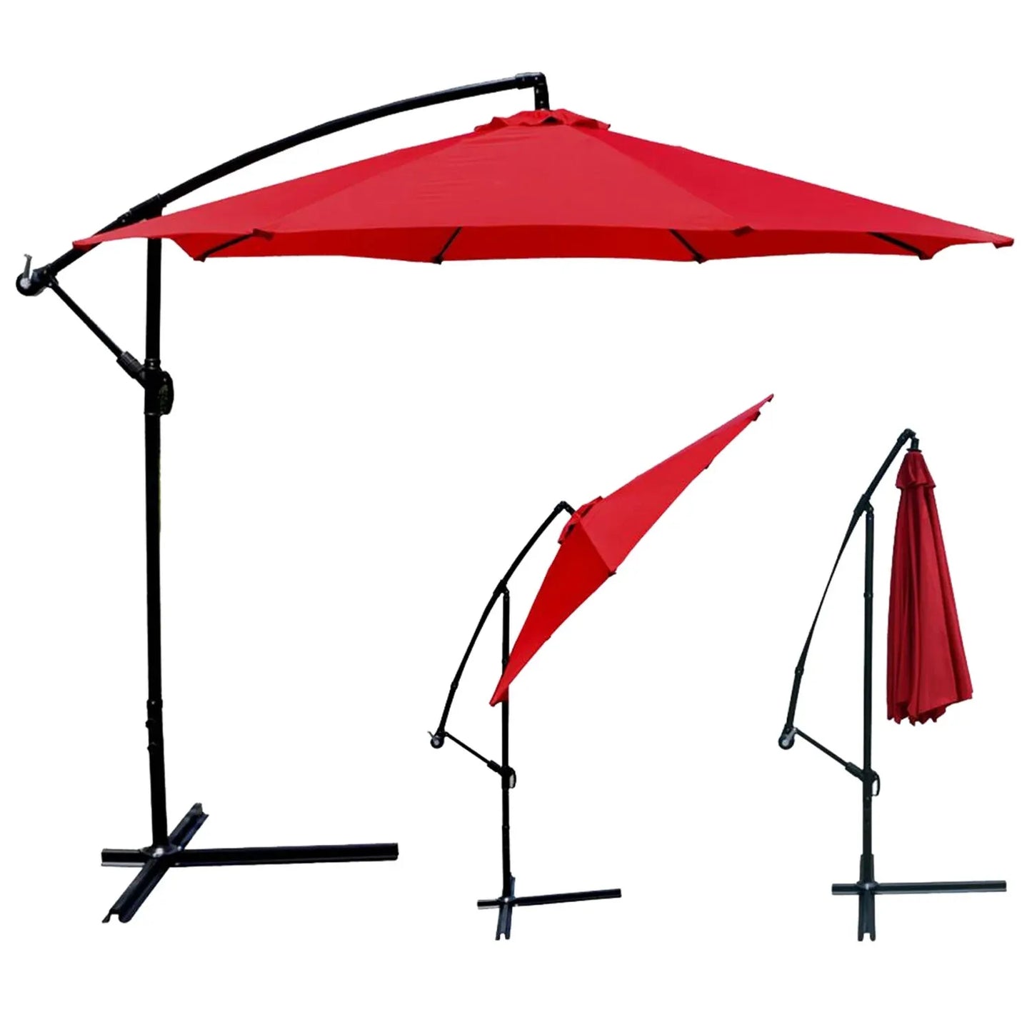 Large Patio Umbrella 3m – Waterproof Outdoor Garden & Restaurant Parasol with Iron Frame