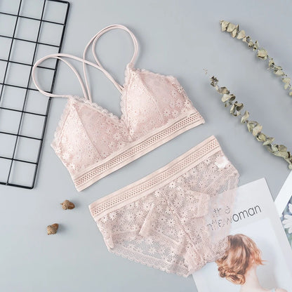 MIMICOO Floral Lace Bra & Brief Set – Seamless Romance