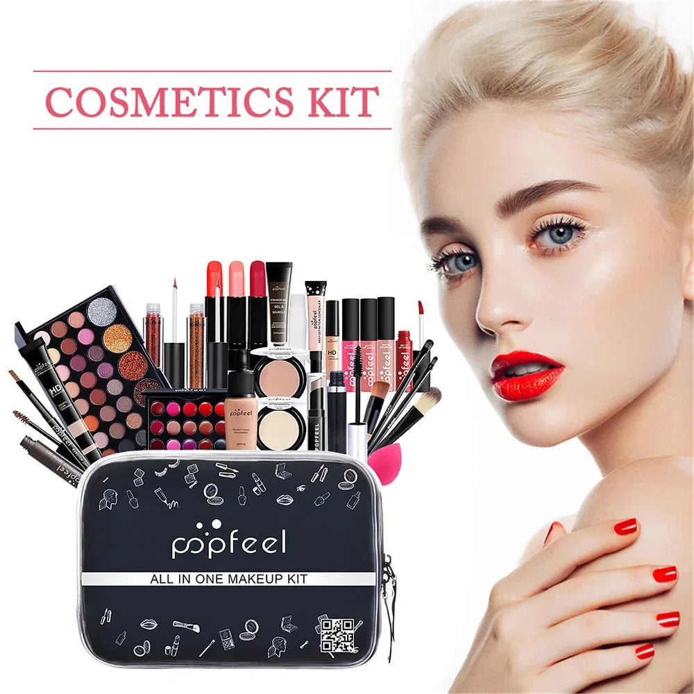 Christmas Makeup Gift Box Foundation Eyeshadow Powder Long Lasting Lip Ink 27 Pieces Birthday Gifts Makeup for Women Full Kit - Shello's Creative Boutique