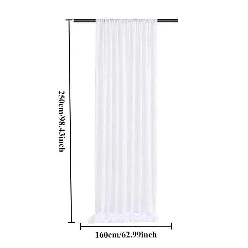 White Sheer Tulle Curtains - Elegant Window Drapes for Living Room & Bedroom - Shello's Creative Boutique