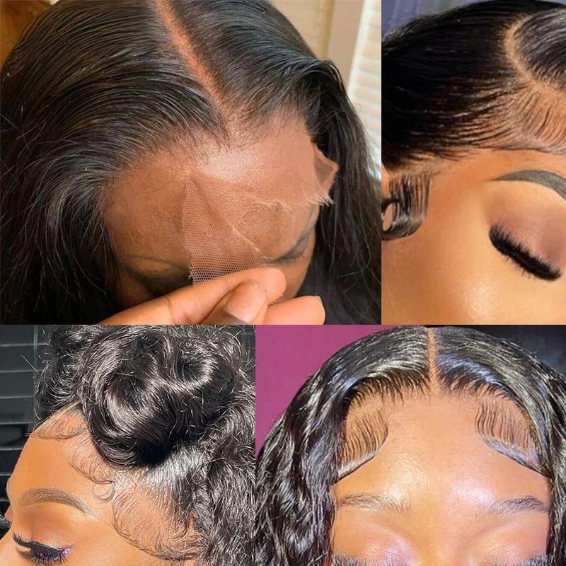 13x4 HD Transparent Lace Frontal 100% Human Hair Pre plucked Bleached Knots Natural Hair Line With Baby Hair 4x4 Lace Closure Shello's Creative Boutique