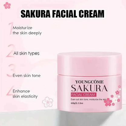 YOUNGCOME Sakura Blossom Retinol & Collagen Face Cream – 30g / 60g - Shello's Creative Boutique