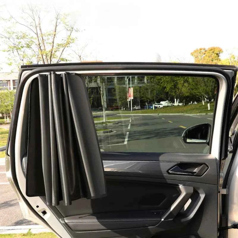 SEAMETAL 2Pcs Car Side Window Sun Shade Curtain Summer Sun Protection Sunshade Cover UV Reflective Magnetic Car Privacy Curtains