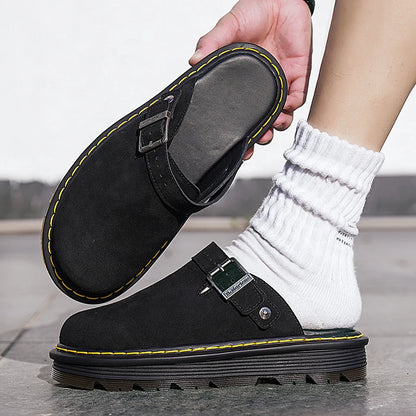 Men's Summer Half Slippers - Non-Slip Beach Clogs Casual Leather Sandals