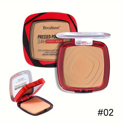 Matte Pressed Powder Foundation with Puff - 24H Weightless Finishing Powder