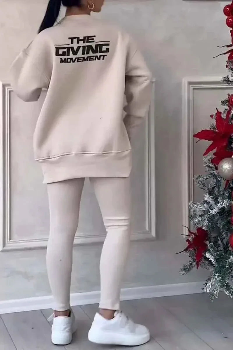 Women's Hooded Two Piece Activewear Set - Sweatshirt & Pencil Pants Outfit - Shello's Creative Boutique