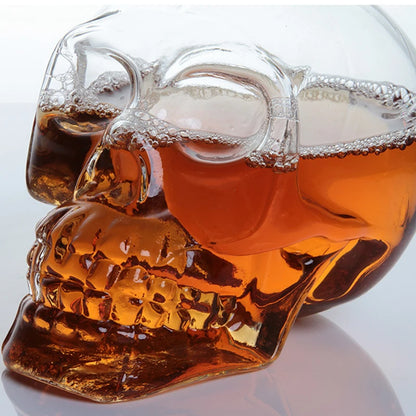 Skull Head Crystal Decanter & Glass Set – Gothic Bar Whisky Vodka Wine Spirits
