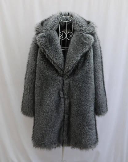 Men's Faux Fur Long Coat - Winter Trench Coat Plus Size