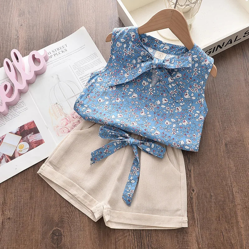 New Summer Baby Girls Clothes Children Sleeveless Vest Shorts 2Pcs/Sets Toddler Clothing Infant Fashion Costume Kids Tracksuits Shello's Creative Boutique