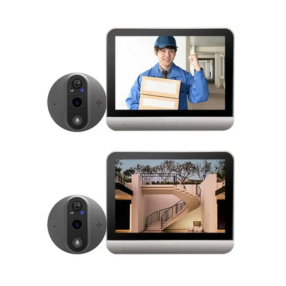 3MP WiFi Peephole Door Camera with 4.3 Inch Screen, Night Vision & PIR Detection