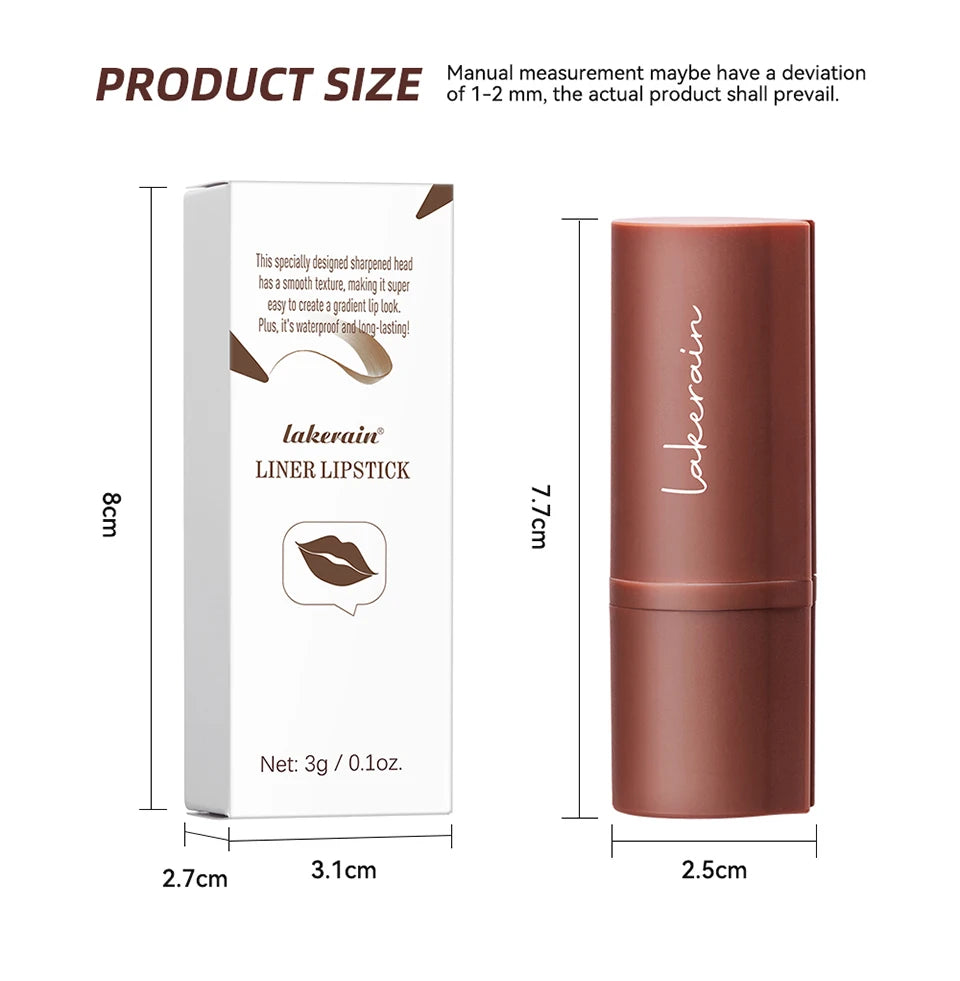 Lakerain Lip Liner Matte Black Brown Velvet Lipstick Waterproof Non Sticky Contouring Tint Lipliner Crayon Lip Makeup - Shello's Creative Boutique