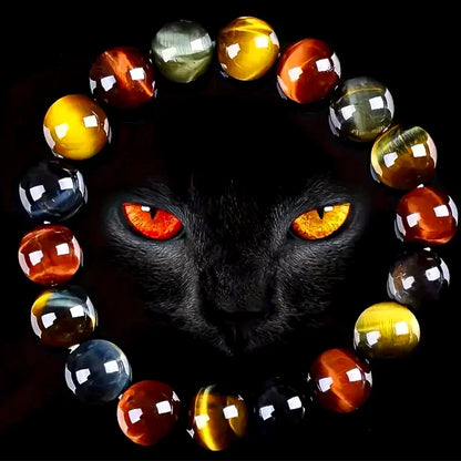 Tiger Eye Crystal Bead Bracelet – Natural Stone Healing Jewellery for Men & Women