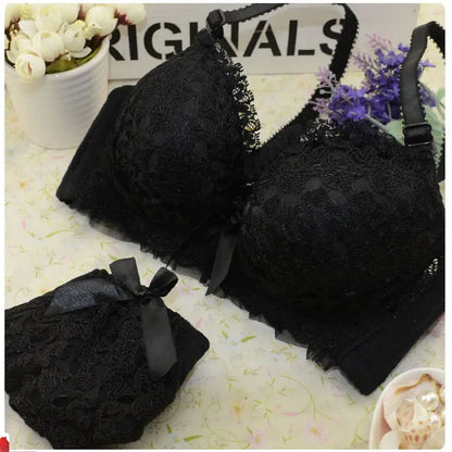 Women’s Wireless Sexy Lace Bra & Panty Set – Push-Up Bralette Lingerie for All Sizes