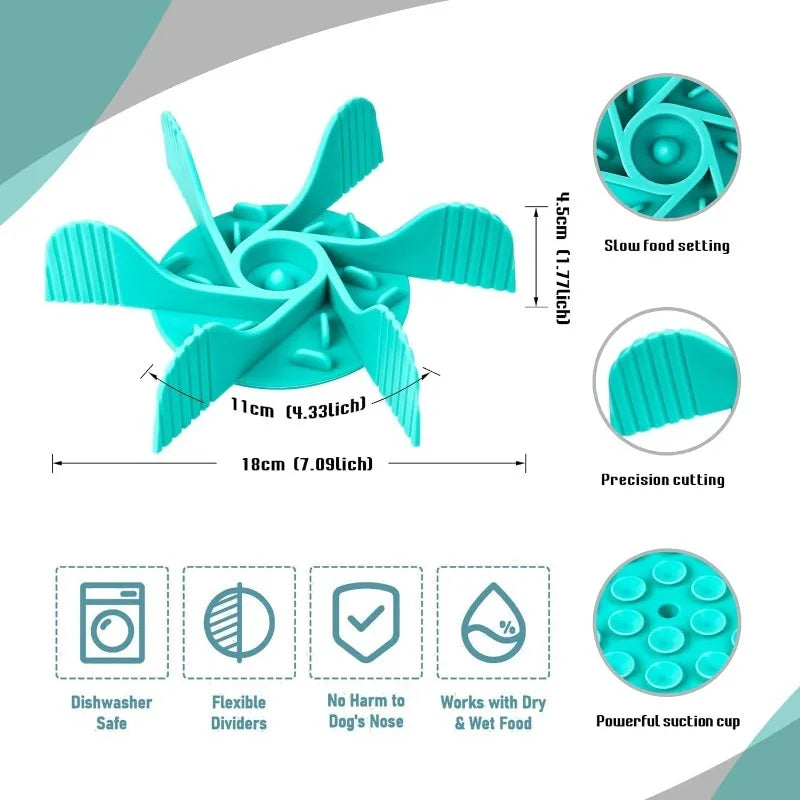 Slow Feeder Bowl Attachment - Anti-Choke Suction Cup Insert for Dogs