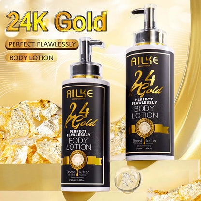 AILKE 24k Gold Perfect Flawlessly Body Lotion, Whitening, Inhibit Melanin, Moisturizing, UV Protect, With Nicotinamide Vitamin C - Shello's Creative Boutique