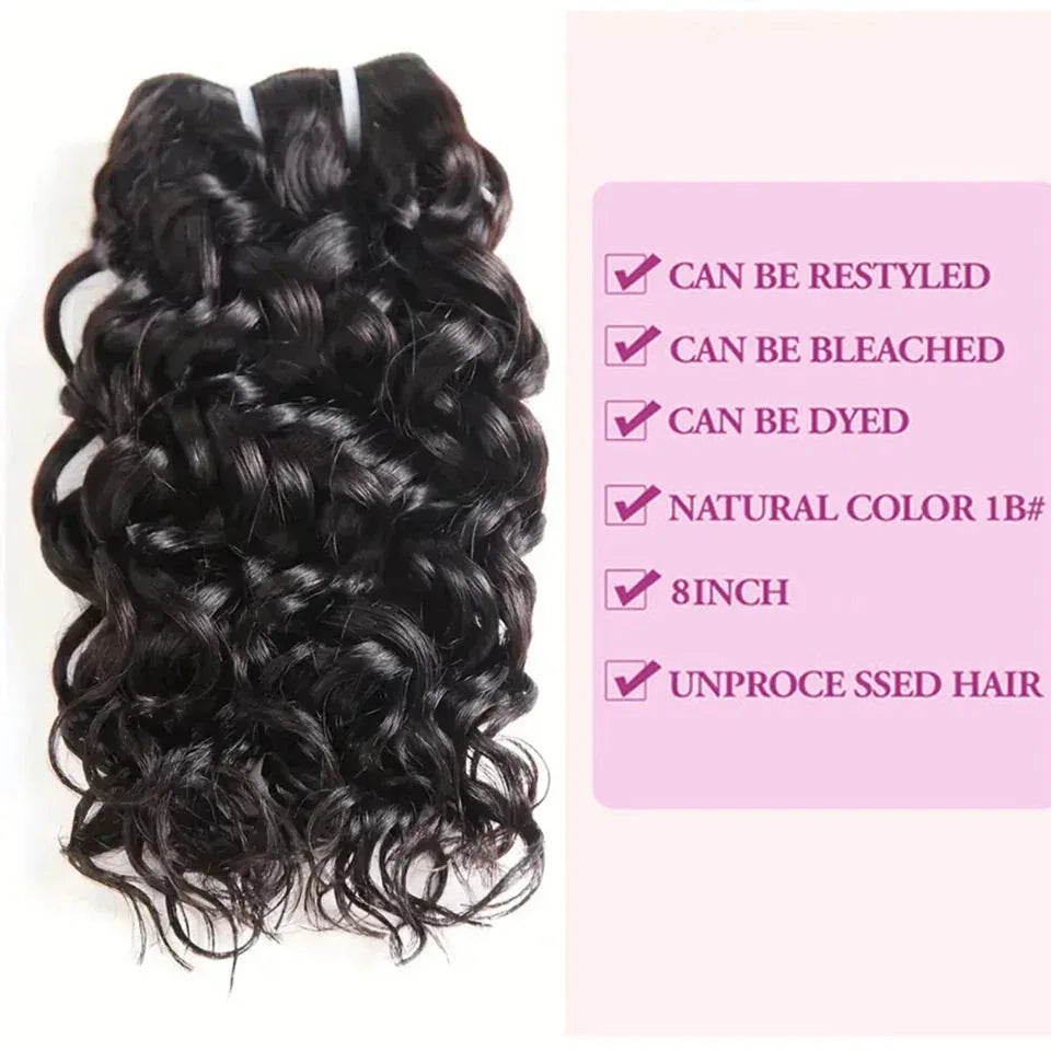 100g Curly Hair Bundles - Remy Water Wave Human Hair Weave Extensions - Shello's Creative Boutique