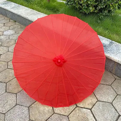 70cm Chinese Fabric Parasol — Traditional Bamboo Dance Umbrella for Weddings & Props