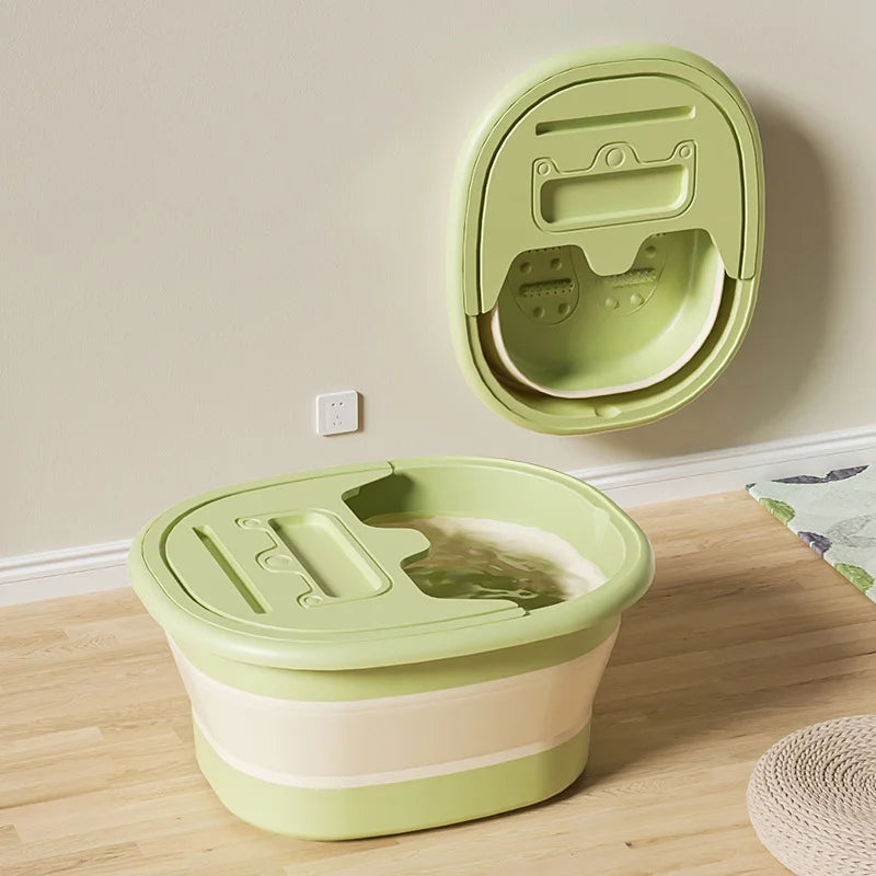 Foldable Foot Spa Bath Tub with Massage Bumps & Thermal Lid