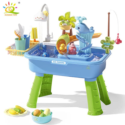 Children's kitchen toys electric fun water play water wash basin fishing dishwashing home role-playing baby early education toys Shello's Creative Boutique