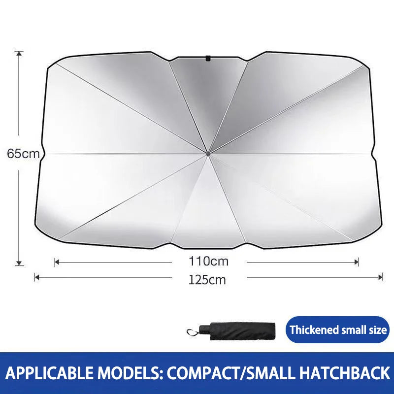 Foldable Car Windshield Sun Shade — Portable Sunscreen Parasol for Front Window