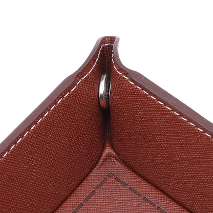 PU Leather Folding Valet Tray – Collapsible Desktop Storage for Keys, Phone, Wallet & Coins