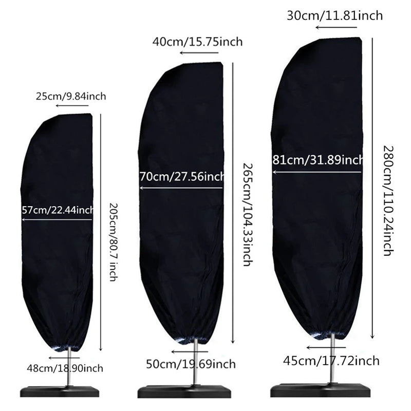 Waterproof Elastic Parasol Cover — Outdoor Umbrella Protection in 6 Sizes