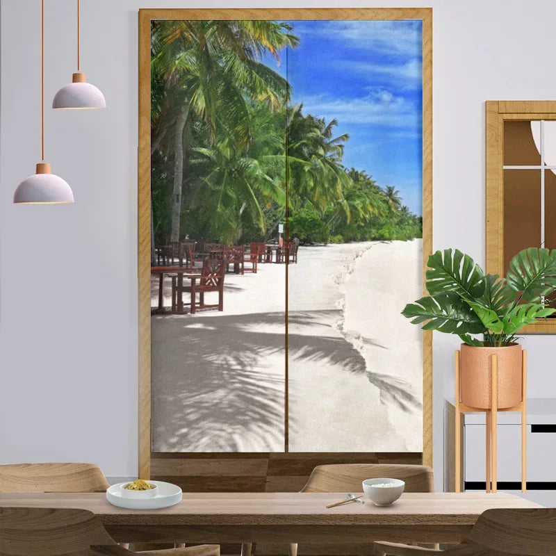 Forest Nature Landscape Door Curtains - Noren Style Entrance Drapes - Shello's Creative Boutique