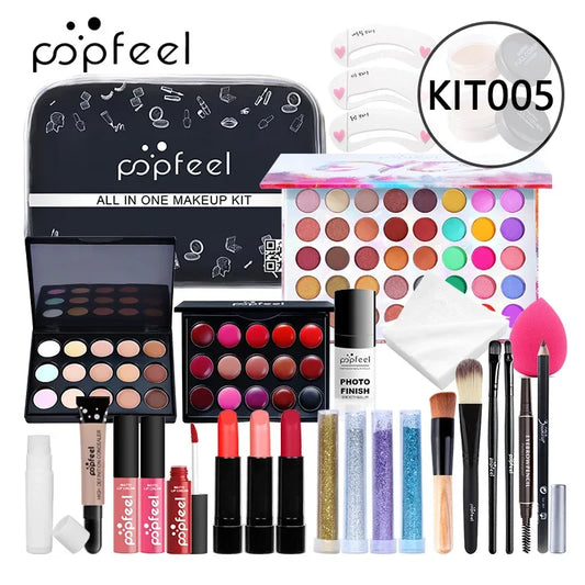 Make Up Sets Eyeshadow Lipstick Eyebrow Concealer Powder Brush Complete Makeup Kit For Women Female Beginner Student Full Set - Shello's Creative Boutique