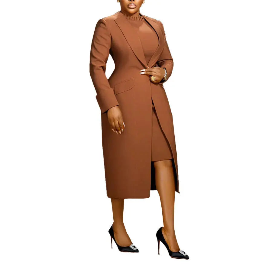 2-Piece Blazer & Dress Set - Plus Size Office Wear - Shello's Creative Boutique