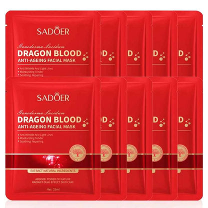 5/10pcs SADOER Dragon Blood Facial Masks for Face Moisturizing Anti-aging Hydrating Face Mask Facial Skin Care Products