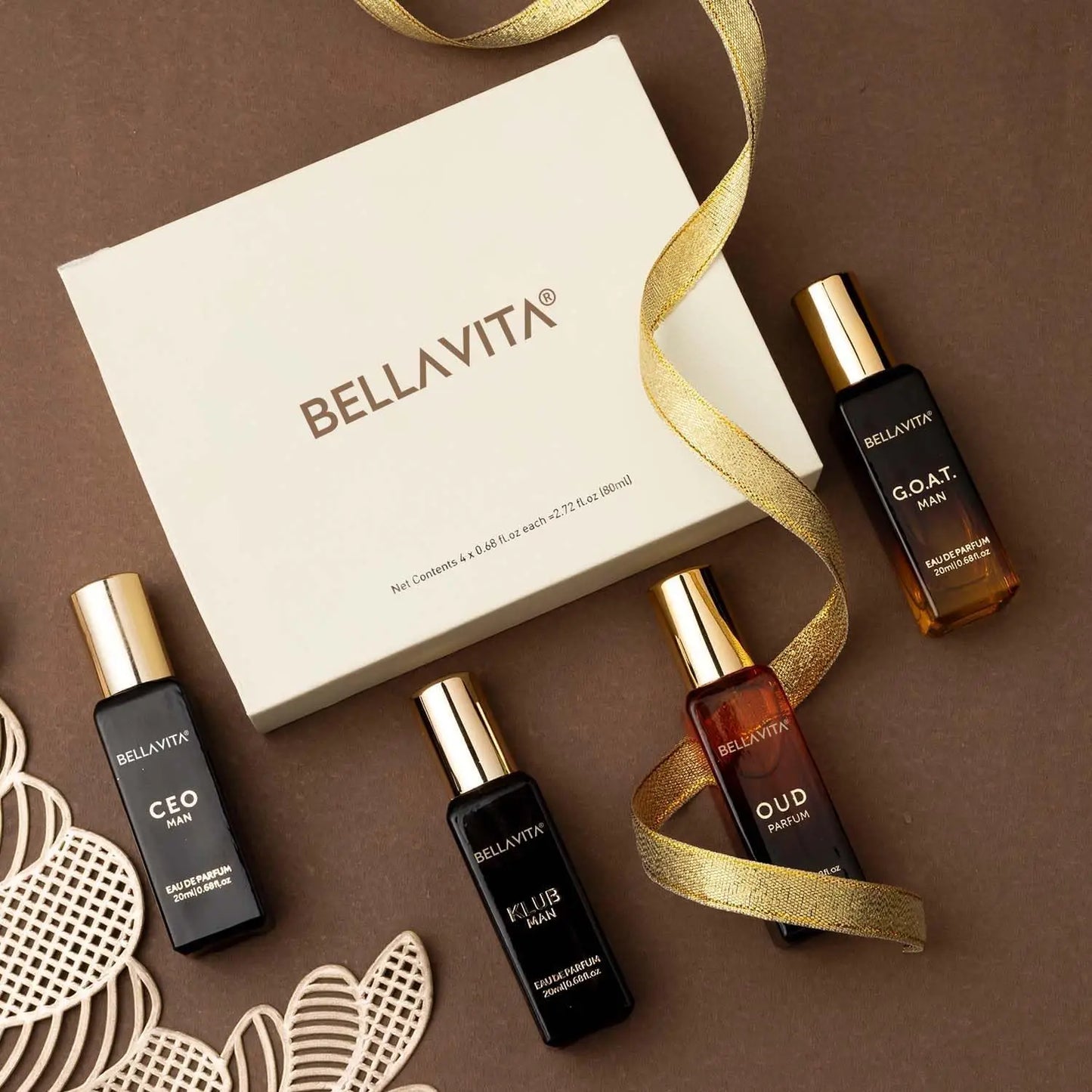 Bella Vita Luxury Man Perfume Gift Set 4 x 20 ml for Men with KLUB, OUD, CEO, G.O.A.T Perfume | Woody, Citrusy Long Lasting EDP - Shello's Creative Boutique