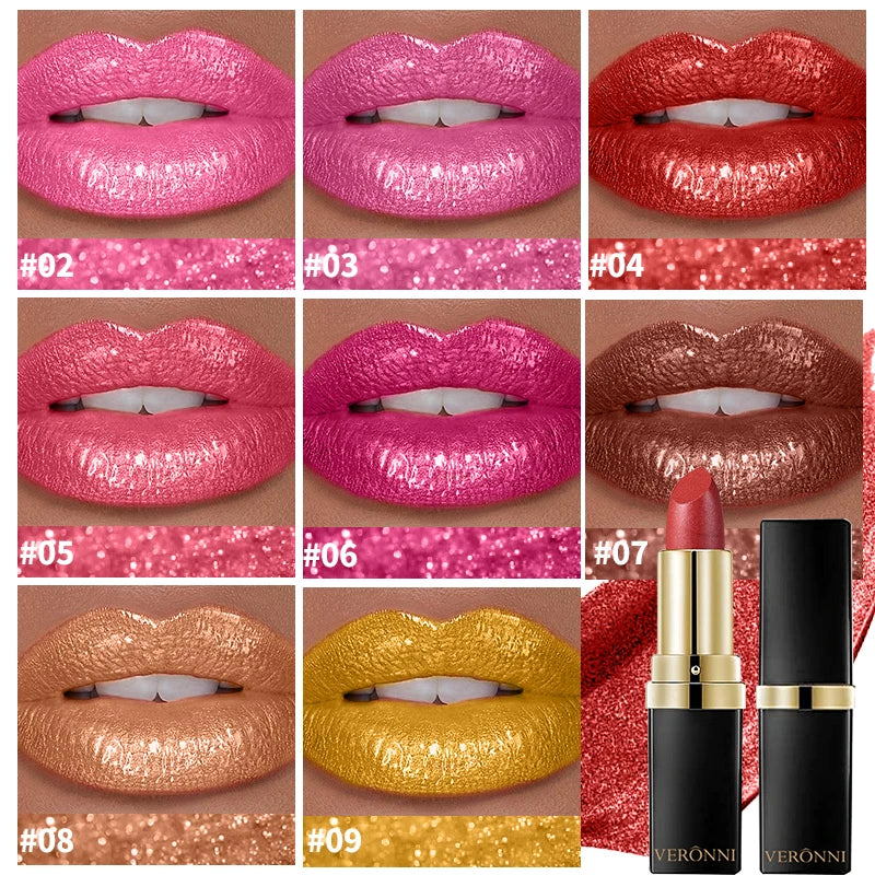 High Pigmented Shiny Lipstick,Stain Resistant,Long-Lasting,Glossy Waterproof Lipstick Shimmering Makeup Valentine'S Day Gift - Shello's Creative Boutique