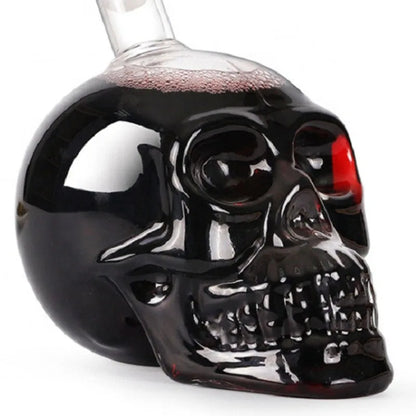 Skull Head Crystal Decanter & Glass Set – Gothic Bar Whisky Vodka Wine Spirits
