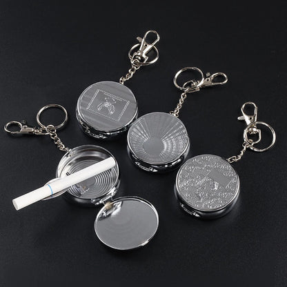 Mini Portable Stainless Steel Ashtray With Lid – Pocket & Car Ashtray for Travel