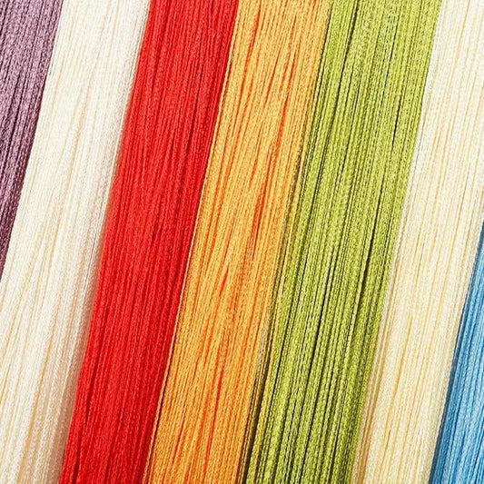 100X200Cm Multi-Color Straight Line Curtains for Living Room Wedding Decoration, Silk Thread Curtains Suitable for Home Door Curtain Decoration, Factory Direct Sales Tassel Curtains