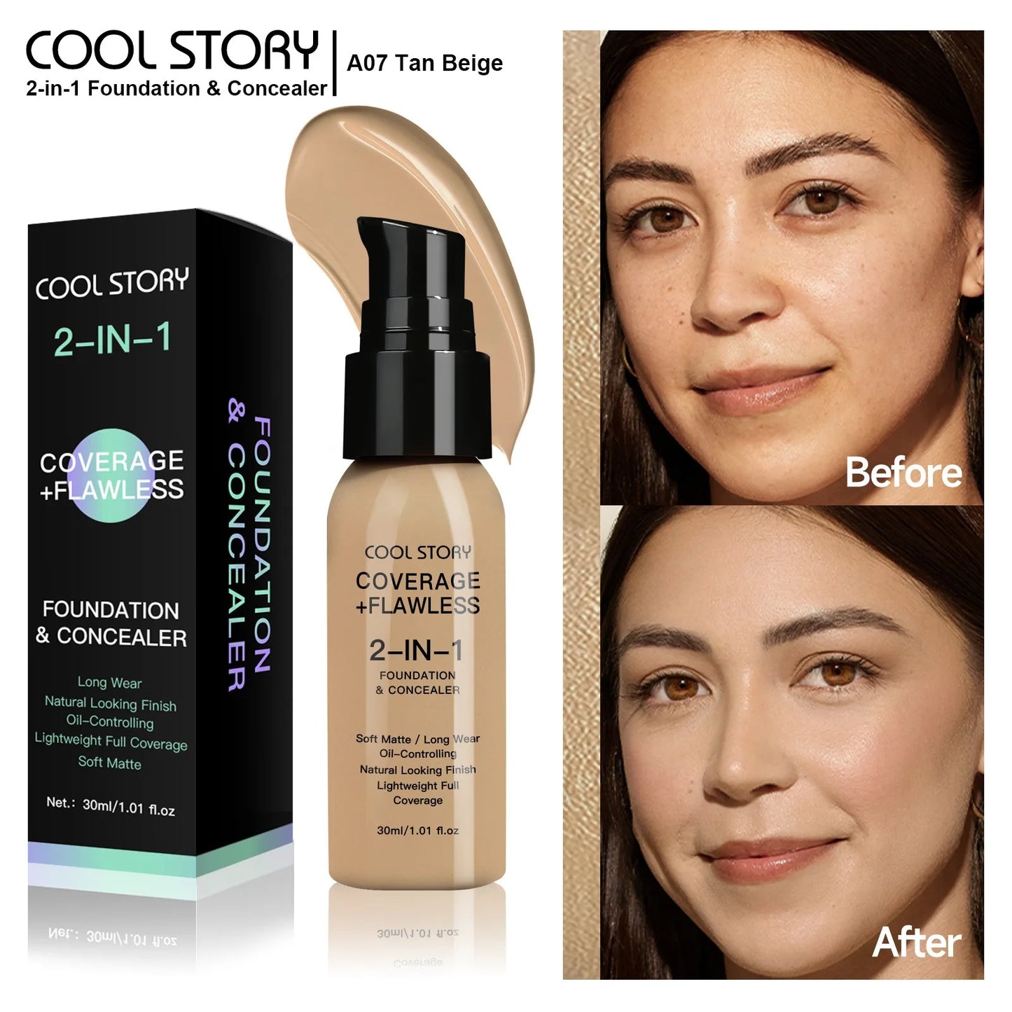 10 Color Lasting Face Foundation Cream Oil-Control Matte BB Cream Liquid Full Coverage Waterproof Hydrating Brighten Concealer - Shello's Creative Boutique