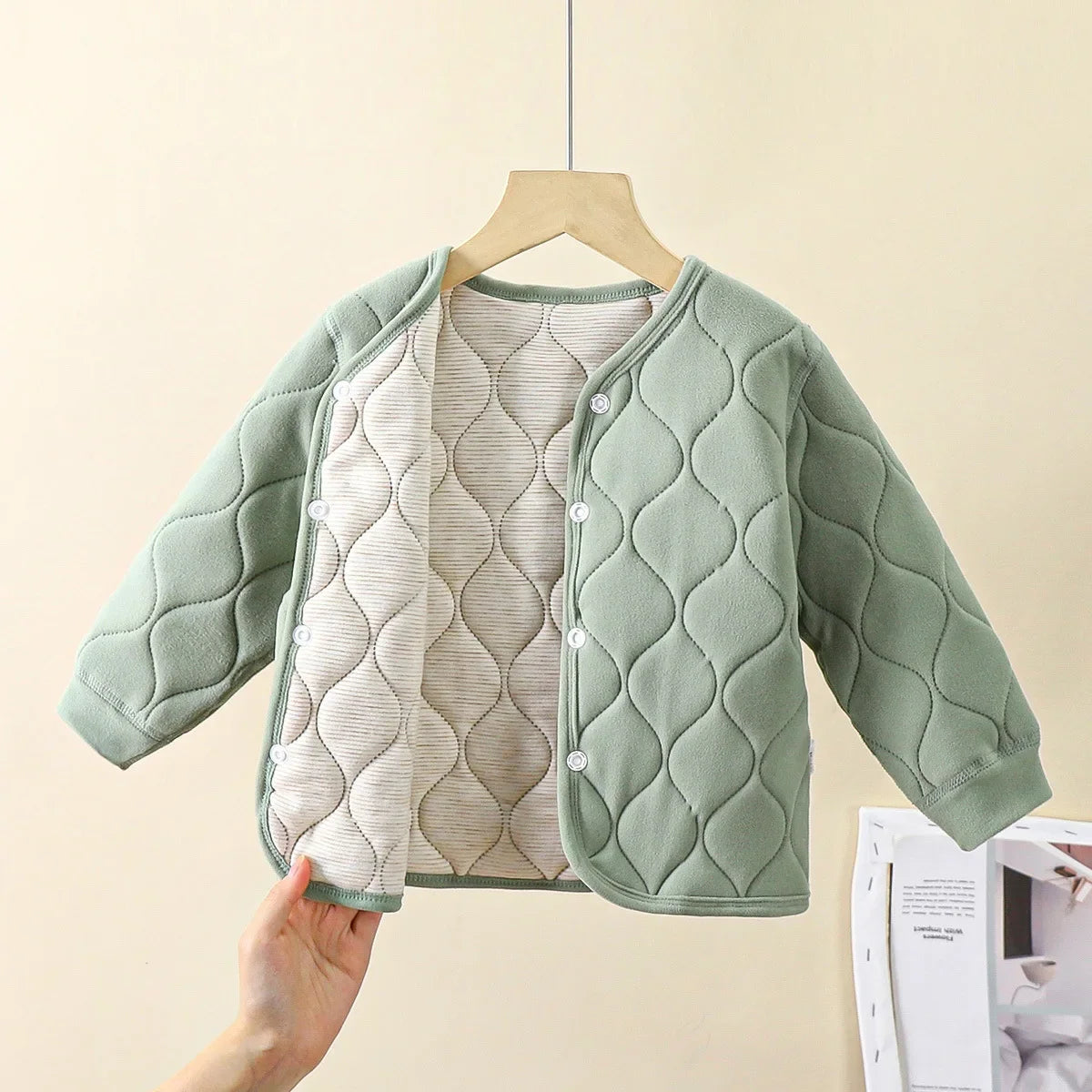 Children’s Quilted Autumn-Winter Jacket – Unisex 3-Layer Thickened Coat Shello's Creative Boutique