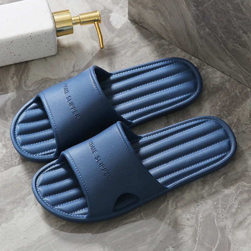 Men's Summer Indoor Slippers - Non-Slip Bathroom & Home Couple Slides with Soft Bottom - Shello's Creative Boutique