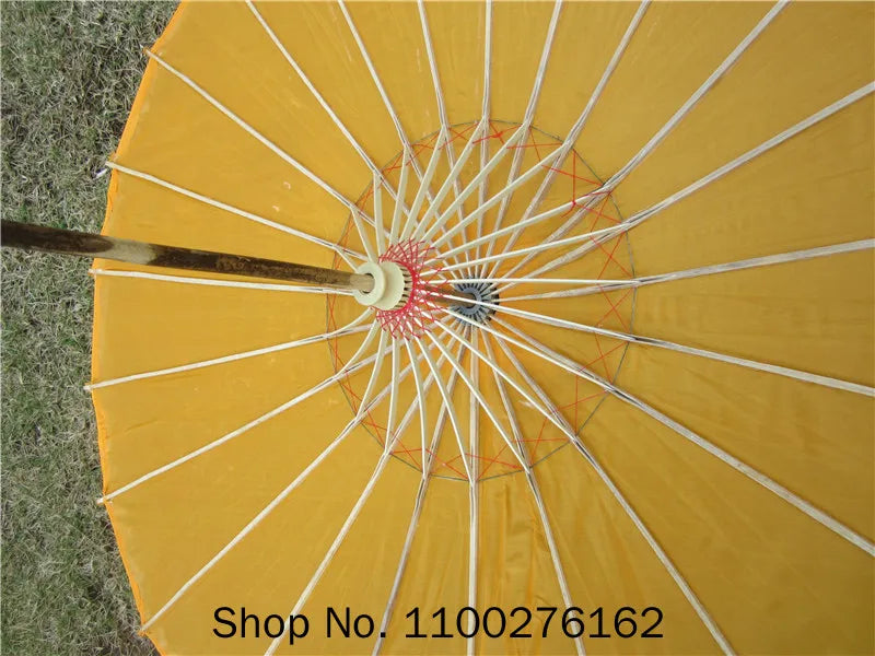70cm Chinese Fabric Parasol — Traditional Bamboo Dance Umbrella for Weddings & Props